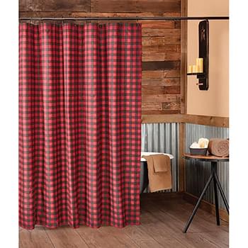 Black & Red Buffalo Check Shower Curtain