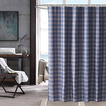 Mountain Check Blue/Grey Shower Curtain
