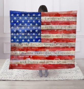 American Flag with Pledge