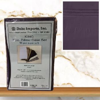 2 Pack Pillow Case - Purple (King)
